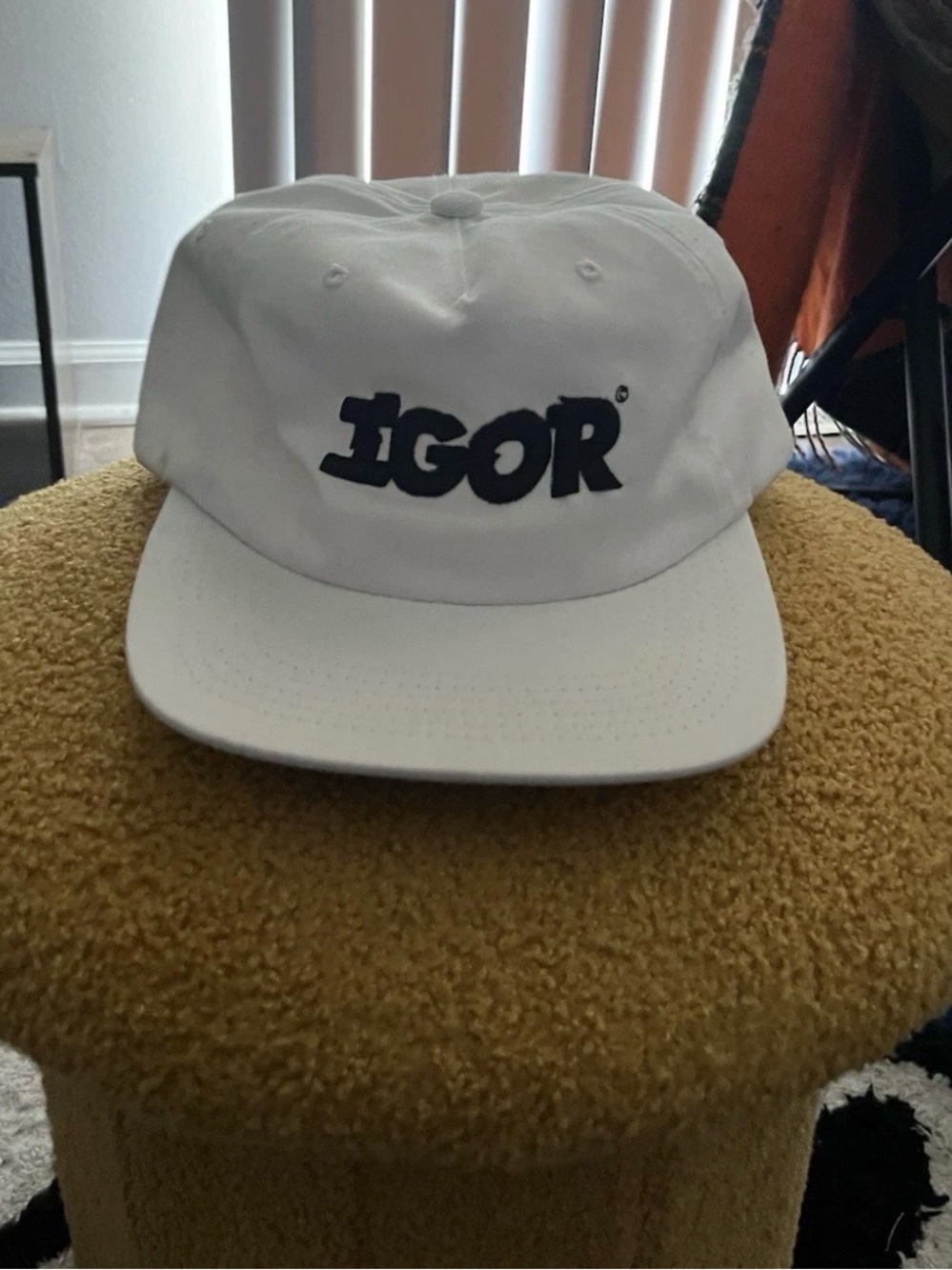 Golf Wang White Baseball Cap with Black IGOR Logo